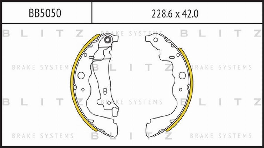 Blitz BB5050 - Комплект тормозных колодок, барабанные unicars.by