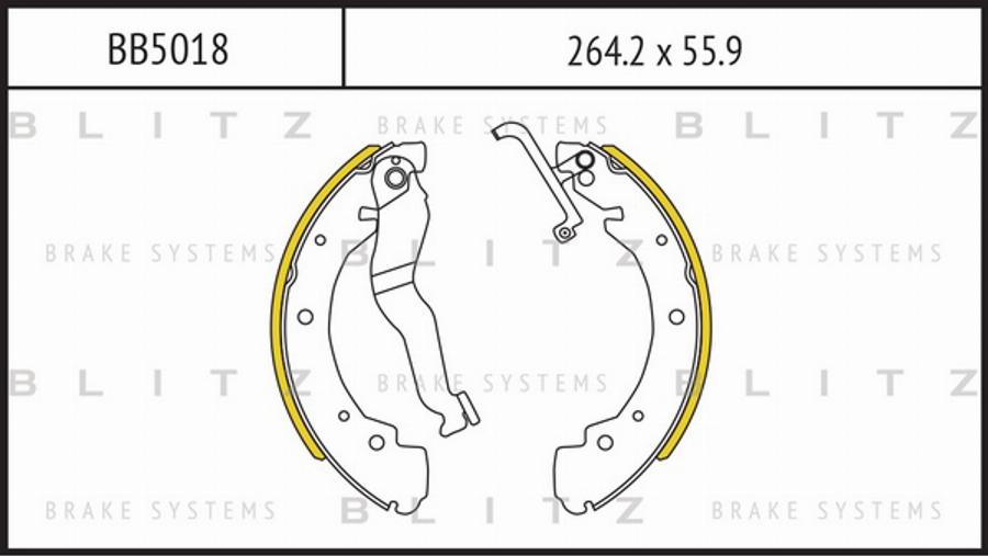 Blitz BB5018 - Комплект тормозных колодок, барабанные unicars.by