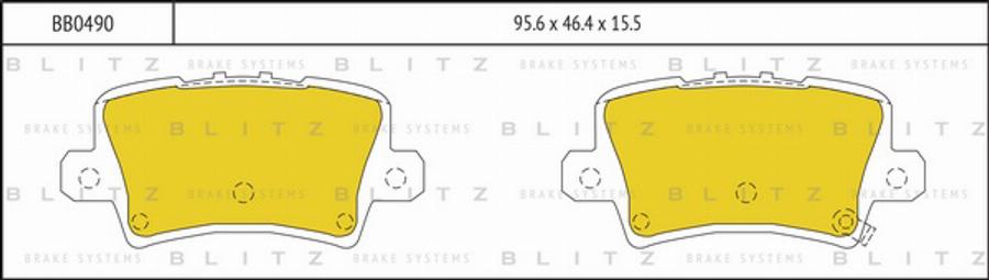 Blitz BB0490 - Тормозные колодки, дисковые, комплект unicars.by