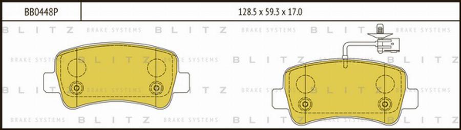 Blitz BB0448P - Тормозные колодки, дисковые, комплект unicars.by