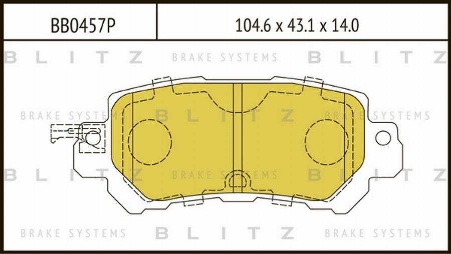 Blitz BB0457P - Тормозные колодки, дисковые, комплект unicars.by