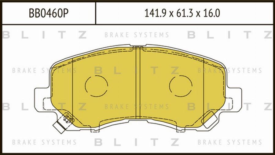 Blitz BB0460P - Тормозные колодки, дисковые, комплект unicars.by