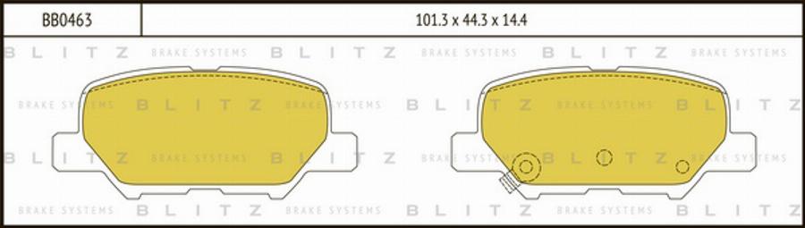 Blitz BB0463 - Тормозные колодки, дисковые, комплект unicars.by