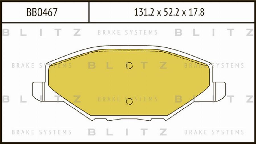 Blitz BB0467 - Тормозные колодки, дисковые, комплект unicars.by