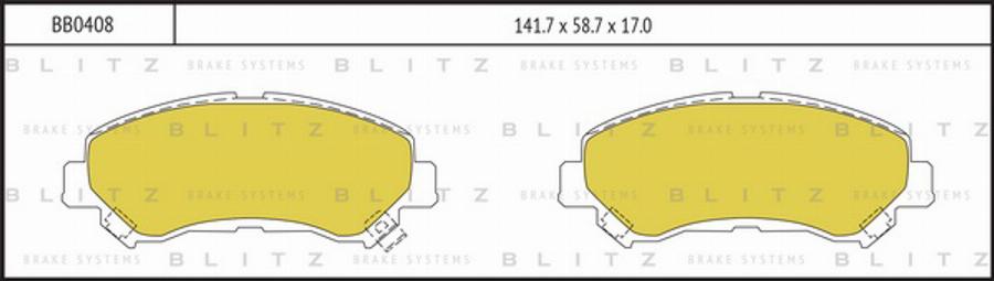 Blitz BB0408 - Тормозные колодки, дисковые, комплект unicars.by