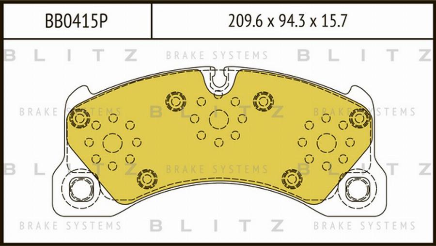 Blitz BB0415P - Тормозные колодки, дисковые, комплект unicars.by