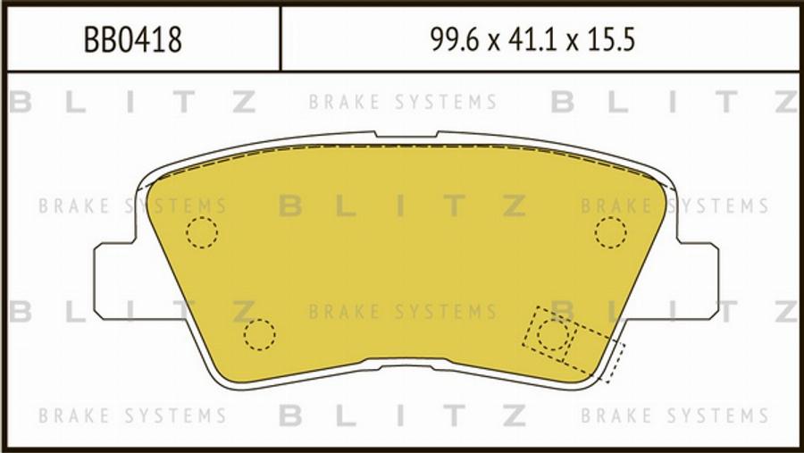 Blitz BB0418 - Тормозные колодки, дисковые, комплект unicars.by