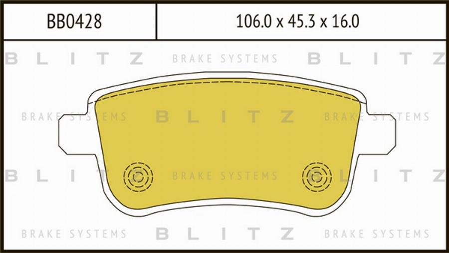 Blitz BB0428 - Тормозные колодки, дисковые, комплект unicars.by