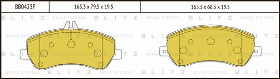 Blitz BB0423P - Тормозные колодки, дисковые, комплект unicars.by