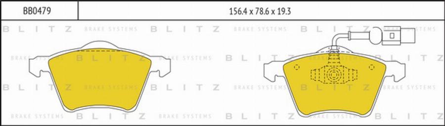 Blitz BB0479 - Тормозные колодки, дисковые, комплект unicars.by