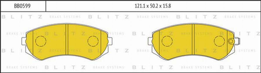 Blitz BB0599 - Тормозные колодки, дисковые, комплект unicars.by