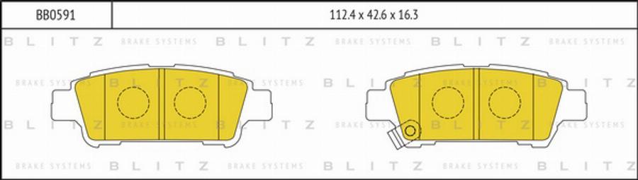 Blitz BB0591 - Тормозные колодки, дисковые, комплект unicars.by