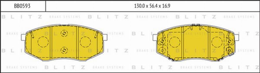 Blitz BB0593 - Тормозные колодки, дисковые, комплект unicars.by