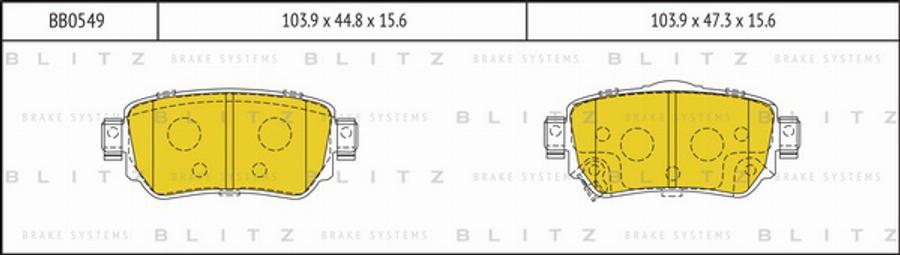 Blitz BB0549 - Тормозные колодки, дисковые, комплект unicars.by