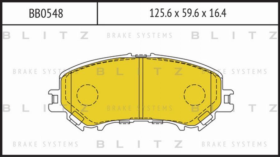 Blitz BB0548 - Тормозные колодки, дисковые, комплект unicars.by