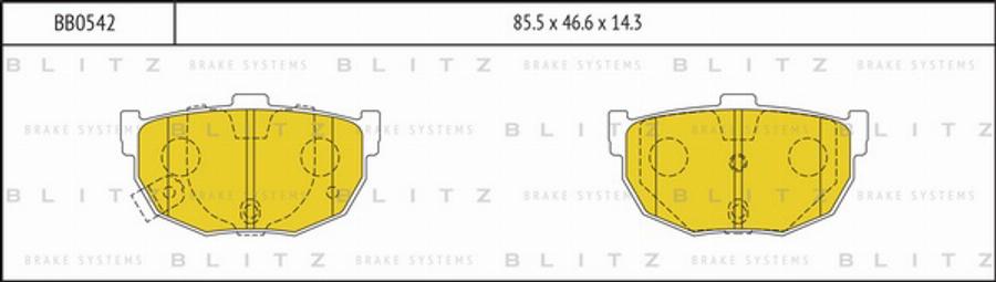 Blitz BB0542 - Тормозные колодки, дисковые, комплект unicars.by