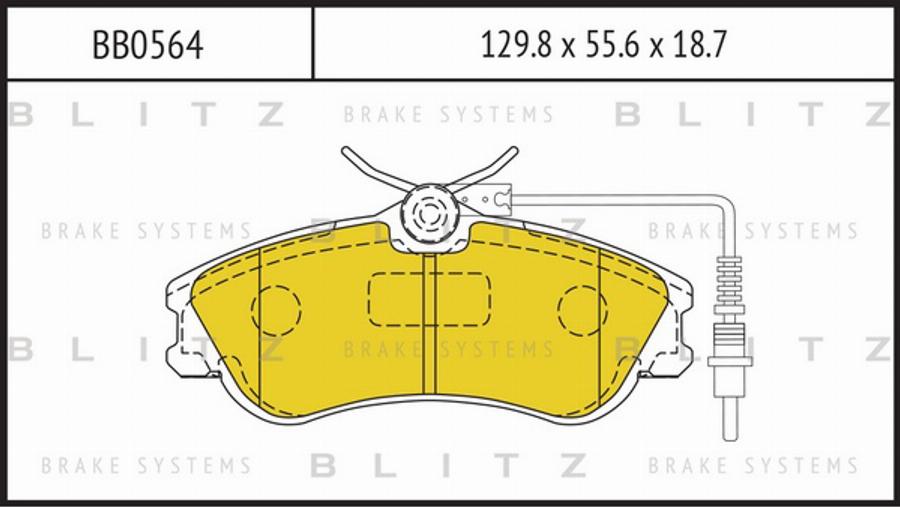 Blitz BB0564 - Тормозные колодки, дисковые, комплект unicars.by