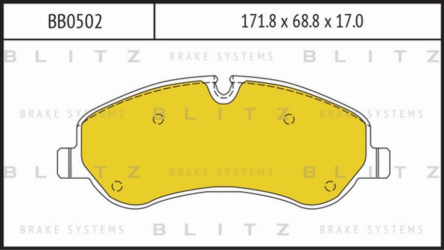 Blitz BB0502 - Тормозные колодки, дисковые, комплект unicars.by