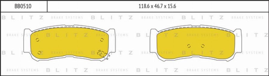 Blitz BB0510 - Тормозные колодки, дисковые, комплект unicars.by