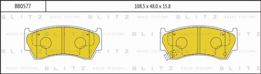 Blitz BB0577 - Тормозные колодки, дисковые, комплект unicars.by