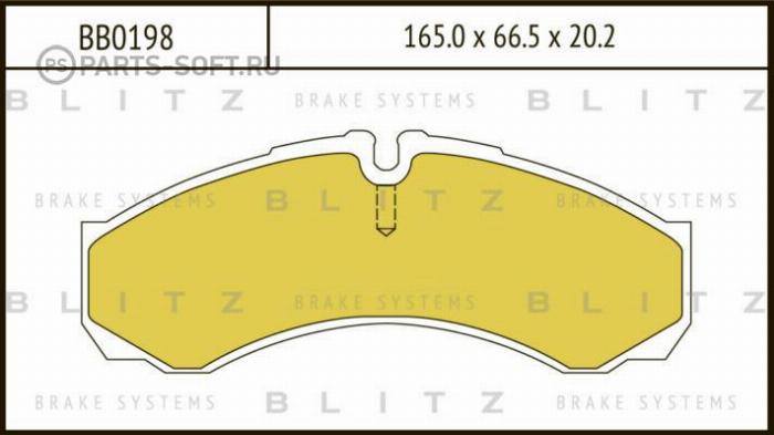 Blitz BB0198 - Тормозные колодки, дисковые, комплект unicars.by