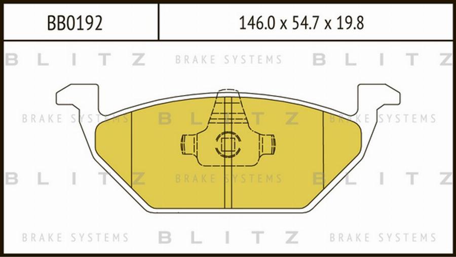 Blitz BB0192 - Тормозные колодки, дисковые, комплект unicars.by