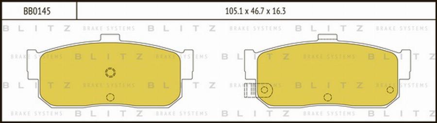 Blitz BB0145 - Тормозные колодки, дисковые, комплект unicars.by