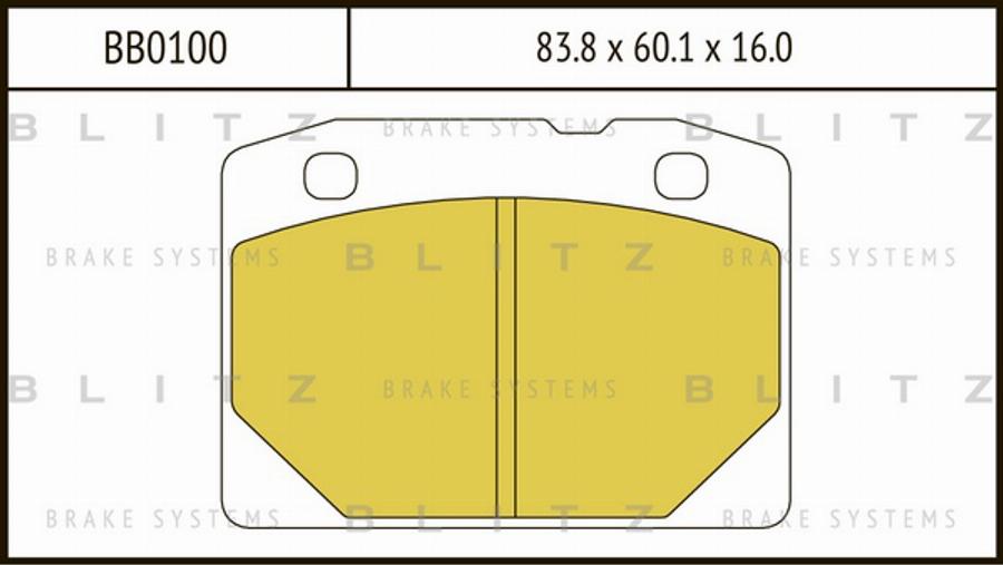 Blitz BB0100 - Тормозные колодки, дисковые, комплект unicars.by