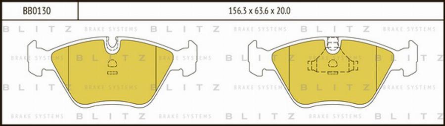 Blitz BB0130 - Тормозные колодки, дисковые, комплект unicars.by