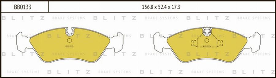 Blitz BB0133 - Тормозные колодки, дисковые, комплект unicars.by