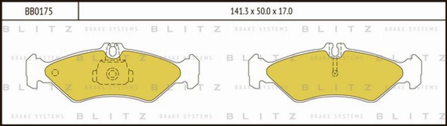 Blitz BB0175 - Тормозные колодки, дисковые, комплект unicars.by