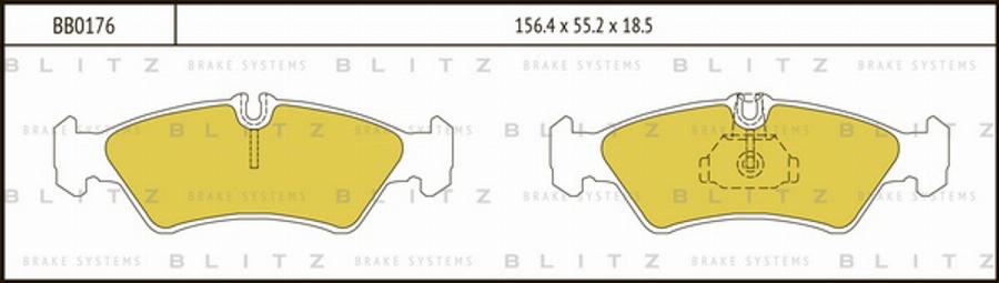 Blitz BB0176 - Тормозные колодки, дисковые, комплект unicars.by