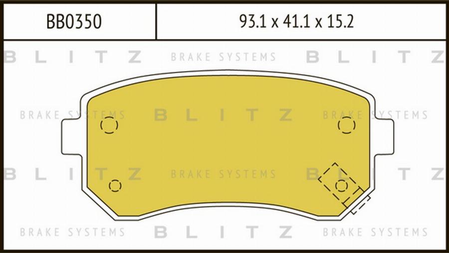 Blitz BB0350 - Тормозные колодки, дисковые, комплект unicars.by