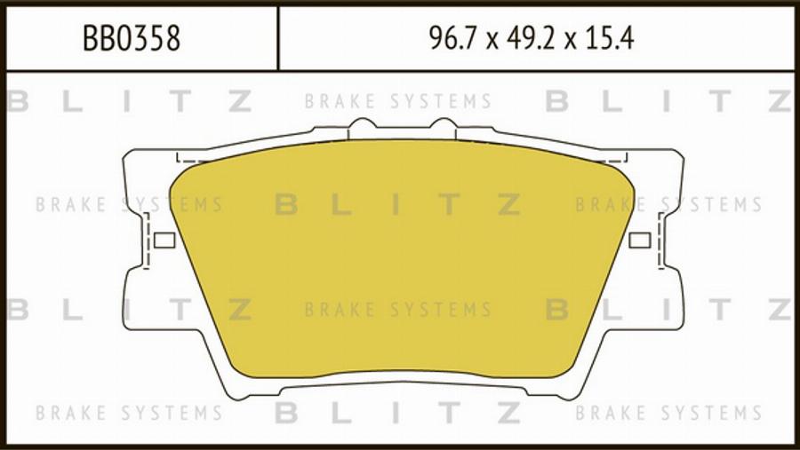 Blitz BB0358 - Тормозные колодки, дисковые, комплект unicars.by