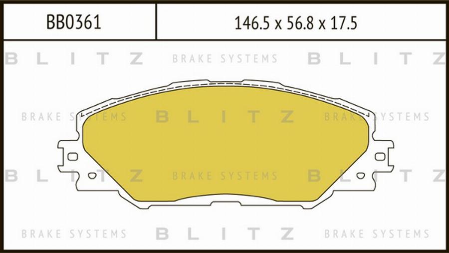 Blitz BB0361 - Тормозные колодки, дисковые, комплект unicars.by