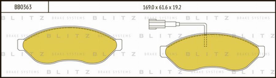 Blitz BB0363 - Тормозные колодки, дисковые, комплект unicars.by