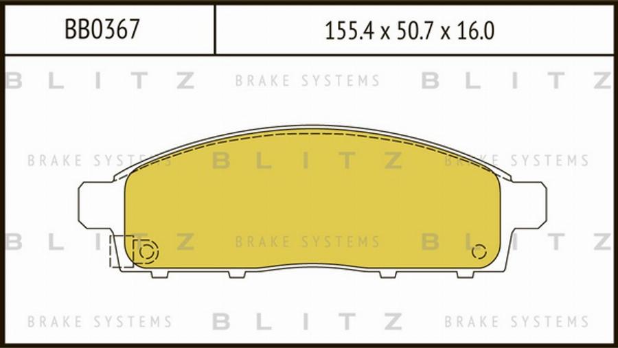 Blitz BB0367 - Тормозные колодки, дисковые, комплект unicars.by