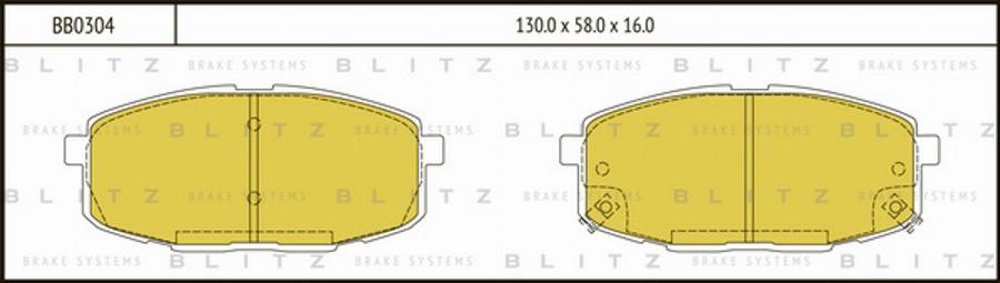 Blitz BB0304 - Тормозные колодки, дисковые, комплект unicars.by