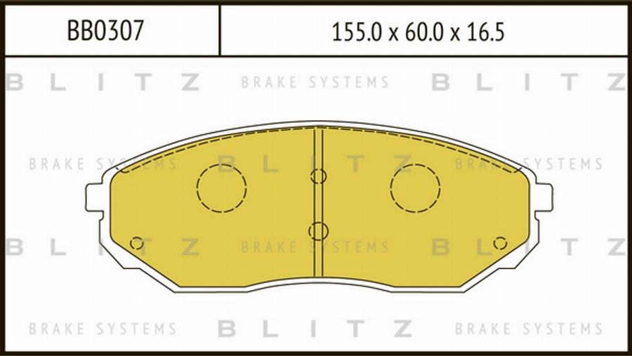 Blitz BB0307 - Тормозные колодки, дисковые, комплект unicars.by