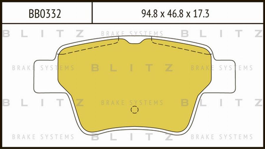 Blitz BB0332 - Тормозные колодки, дисковые, комплект unicars.by