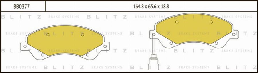 Blitz BB0377 - Тормозные колодки, дисковые, комплект unicars.by