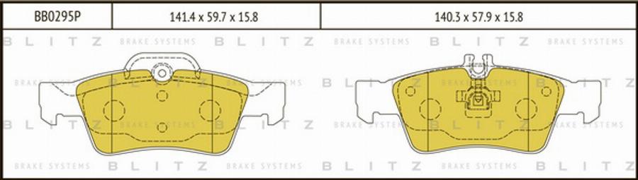 Blitz BB0295P - Тормозные колодки, дисковые, комплект unicars.by