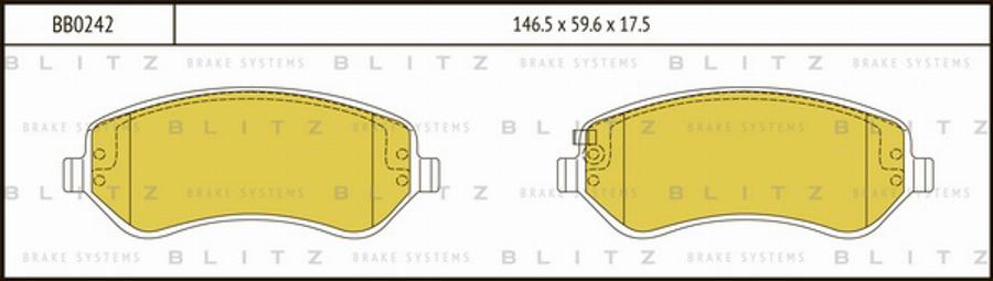 Blitz BB0242 - Тормозные колодки, дисковые, комплект unicars.by