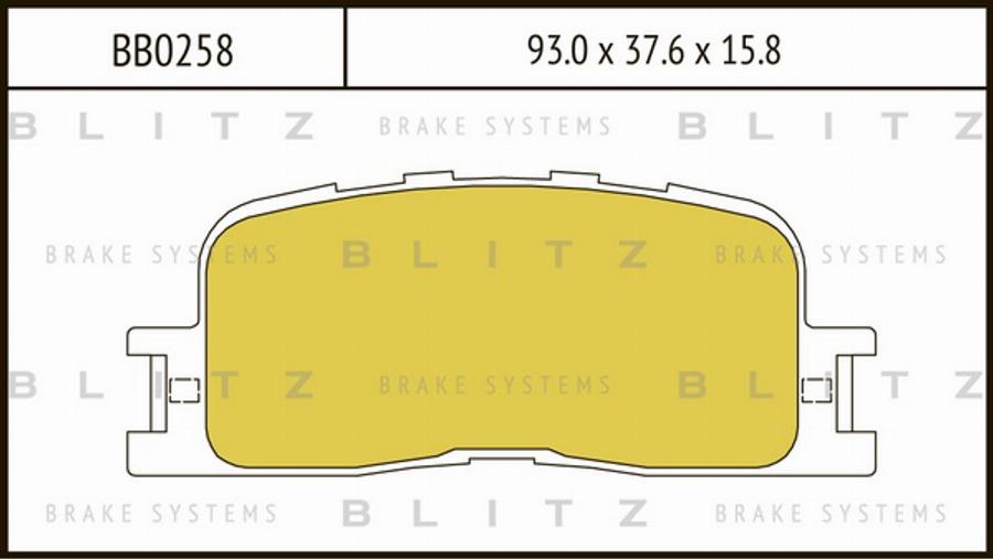 Blitz BB0258 - Тормозные колодки, дисковые, комплект unicars.by