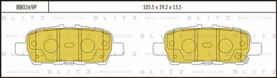 Blitz BB0269P - Тормозные колодки, дисковые, комплект unicars.by