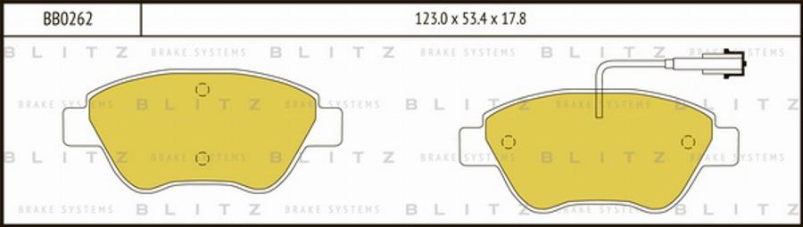 Blitz BB0262 - Тормозные колодки, дисковые, комплект unicars.by