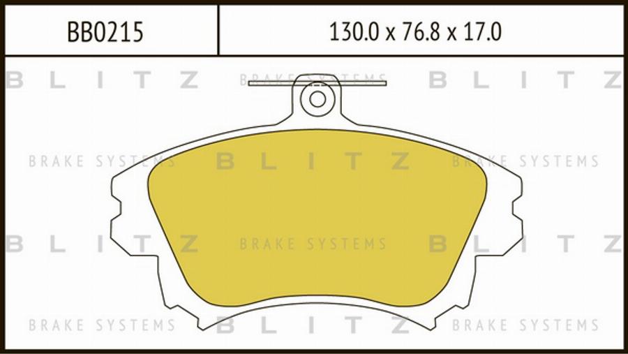 Blitz BB0215 - Тормозные колодки, дисковые, комплект unicars.by