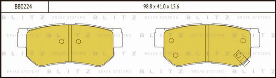 Blitz BB0224 - Тормозные колодки, дисковые, комплект unicars.by