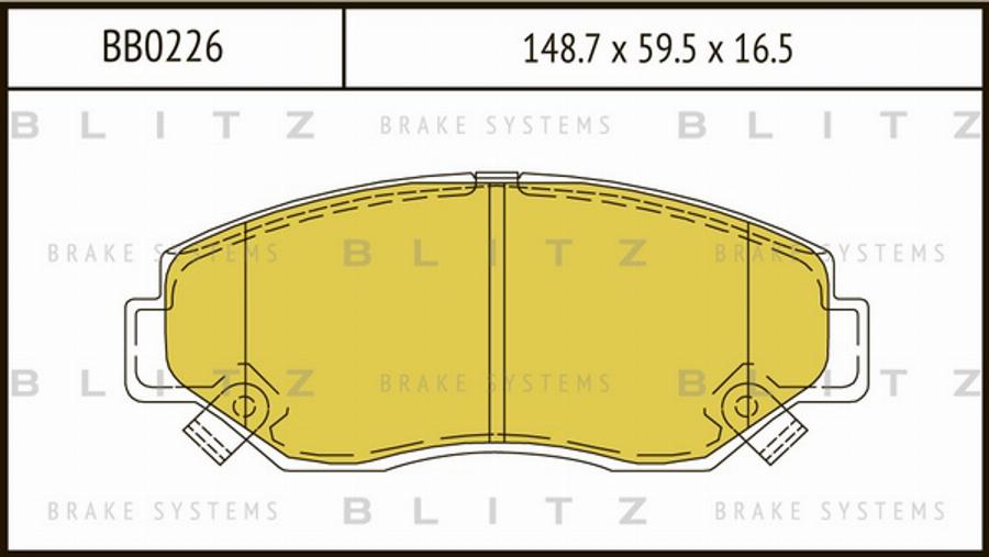 Blitz BB0226 - Тормозные колодки, дисковые, комплект unicars.by