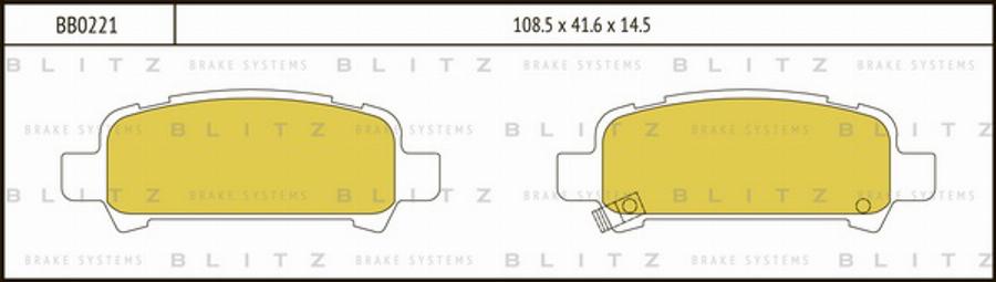 Blitz BB0221 - Тормозные колодки, дисковые, комплект unicars.by